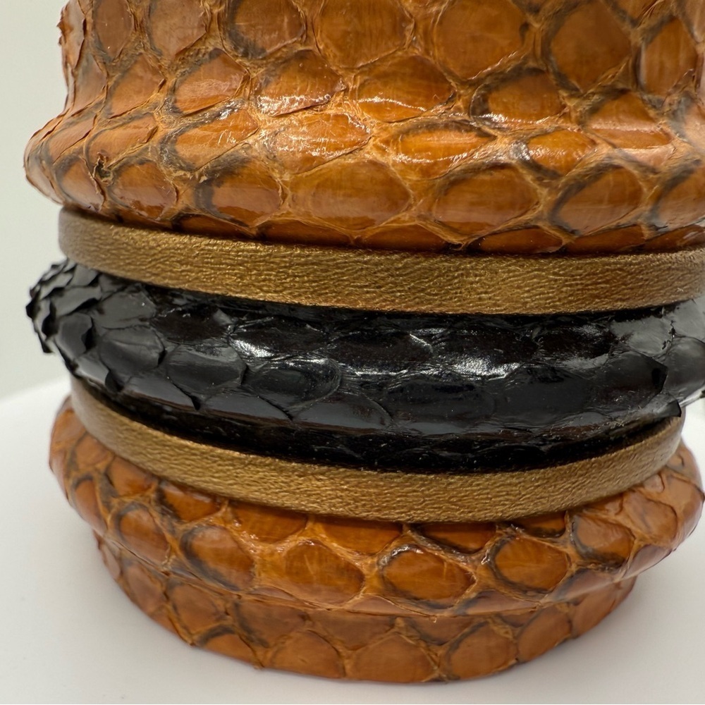 Genuine python cuff vintage bracelet - Picture 9 of 11
